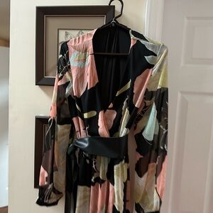 Floral Wrap Dress with Belt